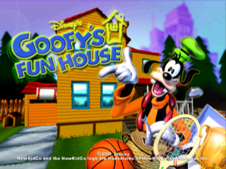 Disney's Goofy's Fun House title screen for Playstation